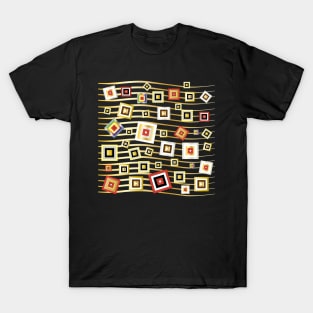 Golden Modern Abstract Geometric Deco T-Shirt